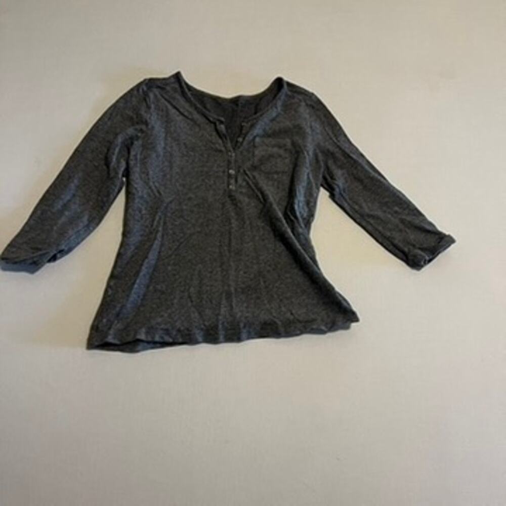 Mudd | Charcoal Gray Heather Knit Button Henley Top - Size S